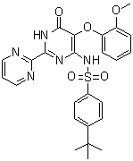 n-[1,6-二氫-5-(2-甲氧基苯氧基)-6-氧代[2,2-bi嘧啶]-4-基]-4-(1,1-二甲基乙基)-苯磺酰胺結(jié)構(gòu)式_174227-14-6結(jié)構(gòu)式