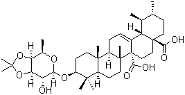 (3BETA)-3-[[6-去氧-3,4-O-(1-甲基亞乙基)-BETA-D-吡喃半乳糖基]氧基]烏蘇-12-烯-27,28-二酸結(jié)構(gòu)式_182132-59-8結(jié)構(gòu)式