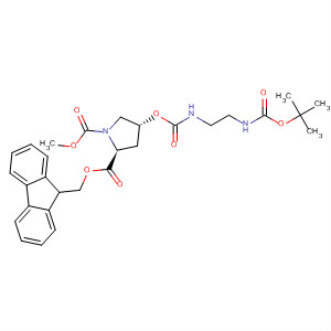 1,2-Pyrrolidinedicarboxylic acid, 4-[[[[2-[[(1,1-dimethylethoxy)carbonyl]amino]ethyl]amino]carbonyl]oxy]-, 1-(9h-fluoren-9-ylmethyl) 2-methyl ester, (2s,4r)- Structure,187223-14-9Structure