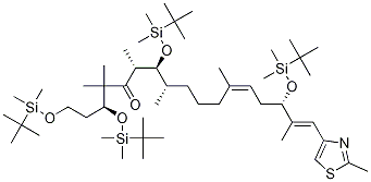 (3S,6R,7S,8S,12Z,15S,16E)-1,3,7,15-四-{[叔-丁基(二甲基)硅烷基]氧基}-4,4,6,8,12,16-六甲基-17-(2-甲基-1,3-噻唑-4-基)十七-12,16-二烯-5-酮結(jié)構(gòu)式_193146-51-9結(jié)構(gòu)式