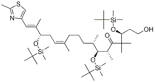 (3S,6R,7S,8S,12Z,15S,16E)-3,7,15-三-{[叔-丁基(二甲基)硅烷基]氧基}-1-羥基-4,4,6,8,12,16-六甲基-17-(2-甲基-1,3-噻唑-4-基)十七-12,16-二烯-5-酮結(jié)構(gòu)式_193146-53-1結(jié)構(gòu)式