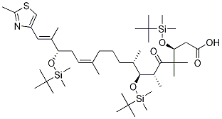 (3S,6R,7S,8S,12Z,15S,16E)-3,7,15-三-{[叔-丁基(二甲基)硅烷基]氧基}-4,4,6,8,12,16-六甲基-17-(2-甲基-1,3-噻唑-4-基)-5-氧代-十七-12,16-二烯酸結(jié)構(gòu)式_193146-63-3結(jié)構(gòu)式