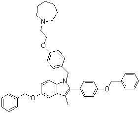 5-芐氧基-2-(4-芐氧基-苯基)-3-甲基-1-[4-(2-氮雜環(huán)庚烷-1-基-乙氧基)-芐基]-1H-吲哚結(jié)構(gòu)式_198480-21-6結(jié)構(gòu)式