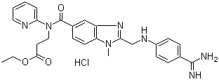 N-[[2-[[[4-(氨基亞氨基甲基)苯基]氨基]甲基]-1-甲基-1H-苯并咪唑-5-基]羰基]-n-(2-吡啶)-beta-丙氨酸乙酯鹽酸鹽結(jié)構(gòu)式_211914-50-0結(jié)構(gòu)式