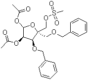 4-(甲基磺酰氧甲基)-1,2-O-二乙酰氧基-3,5-O-二芐基-alpha-D-赤式戊呋喃糖結(jié)構(gòu)式_221229-65-8結(jié)構(gòu)式