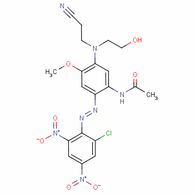 n-[2-[(2-氯-4,6-二硝基苯基) 氮雜]-5-[(2-氰基乙基)(2-羥基乙基)氨基]-4-甲氧基苯基]-乙酰胺結(jié)構(gòu)式_23807-28-5結(jié)構(gòu)式