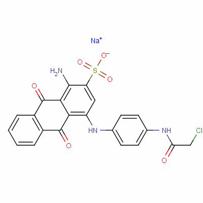 1-氨基-4-[4-(2-氯乙酰氨基)苯胺基]-9,10-二氫-9,10-二氧代蒽-2-硫酸酯鈉鹽結構式_24448-60-0結構式