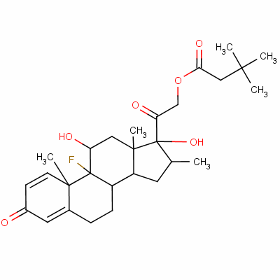 1,4-孕甾二烯-9alpha-氟-16alpha-甲基-11beta,17alpha,21-三醇 3,20-二酮 21-叔丁基乙酸酯結(jié)構(gòu)式_24668-75-5結(jié)構(gòu)式