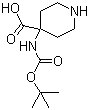 4-Piperidinecarboxylic acid, 4-[[(1,1-dimethylethoxy)carbonyl]amino]- Structure,252720-31-3Structure