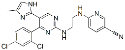 3-Pyridinecarbonitrile, 6-[[2-[[4-(2,4-dichlorophenyl)-5-(5-methyl-1H-imidazol-2-yl)-2-pyrimidinyl]amino]ethyl]amino]- Structure,252917-06-9Structure