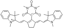 2-[2-[3-[2-(1,3-二氫-1,3,3-三甲基-2H-吲哚-2-亞基)乙亞基]-2-(六氫-1,3-二甲基-2,4,6-三氧代-5-嘧啶基)-1-環(huán)戊烯-1-基]乙烯基]-1,3,3-三甲基-3H-吲哚內(nèi)鹽結(jié)構(gòu)式_256520-09-9結(jié)構(gòu)式