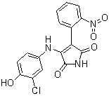 3-[(3-Chloro-4-hydroxyphenyl)-amino]-4-(2-nitrophenyl)-1H-pyrrol-2,5-dione Structure,264218-23-7Structure