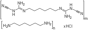 Poly(hexamethylenebicyanoguanide-hexamethylenediamine) hydrochloride Structure,27083-27-8Structure