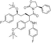 3-[(2R,5S)-5-(4-氟苯基)-2-[(S)-[(4-氟苯基(氨基)]][4-(三甲基硅)氧]苯基]甲基]-1-氧代-5-[(三甲基硅)氧]苯基]-4-苯基-(4S)-2-惡唑烷酮結構式_272778-12-8結構式