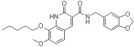 N-(苯并[d][1,3]二氧代l-5-甲基)-7-甲氧基-2-氧代-8-(戊基結(jié)構(gòu)式_282089-49-0結(jié)構(gòu)式