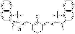 2-[2-[2-氯-3-[2-(1,3-二氫-1,1,3-三甲基-2H-苯并[E]吲哚-2-亞基)乙亞基]-1-環(huán)己烯-1-基L]乙烯基]-1,1,3-三甲基-1H-苯并[E]吲哚氯化物結構式_297173-98-9結構式