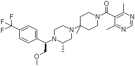 (4,6-Dimethylpyrimidin-5-yl)-[4-[(3s)-4-[(1r)-2-methoxy-1-[4-(trifluor omethyl)phenyl]ethyl]-3-methyl-piperazin-1-yl]-4-methyl-1-piperidyl]me thanone Structure,306296-47-9Structure