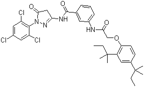 3-(2-(2,4-Di-tert-pentylphenoxy)acetamido)-N-(5-oxo-1-(2,4,6-trichlorophenyl)-2-pyrazolin-3-yl)benzamide Structure,31188-91-7Structure