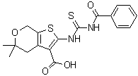 2-(苯甲?；被柞；虼被?-5,5-二甲基-4,7-二氫噻吩并[2,3-c]吡喃-3-羧酸結(jié)構(gòu)式_314042-01-8結(jié)構(gòu)式