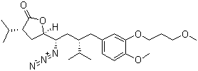 5(S)-[1(s)-疊氮基-3(s)-[4-甲氧基-3-(3-甲氧基丙氧基)芐基]-4-甲基戊基]-3(s)-異丙基二氫呋喃-2-酮結(jié)構(gòu)式_324763-46-4結(jié)構(gòu)式