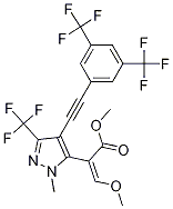 2-(4-((3,5-雙(三氟甲基)苯基)乙炔)-1-甲基-3-(三氟甲基)-1H-吡唑-5-基)-3-甲氧基丙烯酸甲酯結(jié)構(gòu)式_331236-98-7結(jié)構(gòu)式