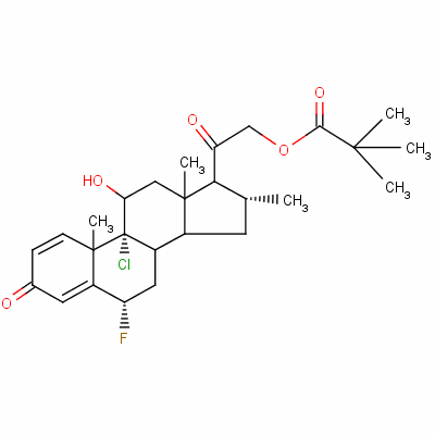 9-Chloro-6alpha-fluoro-11beta,21-dihydroxy-16alpha-methylpregna-1,4-diene-3,20-dione 21-pivalate Structure,34097-16-0Structure