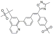 6-[1-甲基-1-(甲基磺?；?苯基)乙基]-8-[3-[(E)-2-(3-甲基-1,2,4-噁二唑-5-基)-2-[4-(甲基磺?；?苯基]乙烯基]苯基]喹啉結(jié)構(gòu)式_346629-30-9結(jié)構(gòu)式