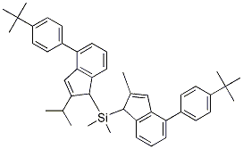 [4-[4-(Tert-butyl)phenyl]-2-isopropyl-1h-inden-1-yl][4-[4-(tert-butyl)phenyl]-2-methyl-1h-inden-1-yl]dimethylsilane Structure,348168-05-8Structure