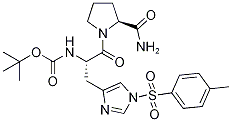 ((s)-1-((s)-2-氨基甲酰吡咯烷-1-基)-1-氧代-3-(1-甲苯磺酰-1H-咪唑-4-基)丙烷-2-基)氨基甲酸叔丁酯結(jié)構(gòu)式_35899-49-1結(jié)構(gòu)式