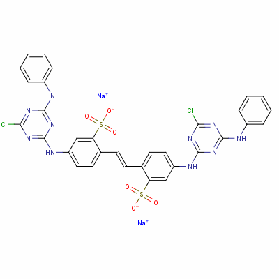 5-[[4-氯-6-(苯基氨基)-1,3,5-三嗪-2-基]氨基]-2-[(E)-2-[4-[[4-氯-6-(苯基氨基)-1,3,5-三嗪-2-基]氨基]-2-磺酸苯基]乙烯基]苯磺酸二鈉鹽結(jié)構(gòu)式_37138-23-1結(jié)構(gòu)式