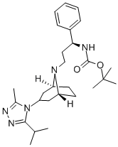 N-叔丁氧羰基-(1S)-3-[3-(3-異丙基-5-甲基-4H-1,2,4-三唑-4-基)-外-8-氮雜雙環(huán)[3.2.1]辛-8-基]-1-苯基-1-丙胺結(jié)構(gòu)式_376348-70-8結(jié)構(gòu)式