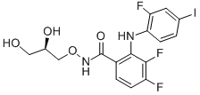 N-[(2R)-2,3-Dihydroxypropoxy]-3,4-difluoro-2-[(2-fluoro-4-iodophenyl)amino]benzamide Structure,391210-10-9Structure