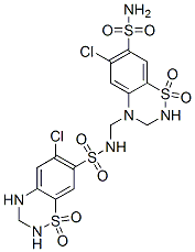 6-氯-4-({[(6-氯-1,1-二氧代-3,4-二氫-2H-1,2,4-苯并噻二嗪-7-基)磺?；鵠氨基}甲基)-3,4-二氫-2H-1,2,4-苯并噻二嗪-7-磺酰胺1,1-二氧化物結(jié)構(gòu)式_402824-96-8結(jié)構(gòu)式