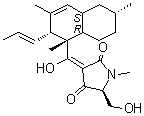 (3E,5S)-5-(羥基甲基)-3-[(1S,2R,4AS,6R,8AR)-羥基[1,2,4A,5,6,7,8,8A-八氫-1,3,6-三甲基-2-(1E)-1-丙烯-1-基-1-萘基]亞甲基]-1-甲基-2,4-吡咯烷二酮結(jié)構(gòu)式_405072-57-3結(jié)構(gòu)式