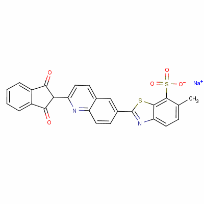 2-[2-(2,3-二氫-1,3-二氧代-1H-茚-2-基)-6-喹啉]-6-甲基-7-苯并噻唑磺酸鈉結(jié)構(gòu)式_4121-67-9結(jié)構(gòu)式