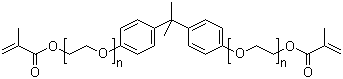 α,α’-[(1-甲基亞乙基)-二(4,1-亞苯基)雙[ω-(2-甲基-1-氧代-2-丙烯基)氧]-聚(氧-1,2-乙二基)結(jié)構(gòu)式_41637-38-1結(jié)構(gòu)式