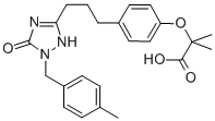 2-[4-[3-[2,5-二氫-1-[(4-甲基苯基)甲基]-5-氧代-1H-1,2,4-t噻唑-3-基]丙基]苯氧基]-2-甲基-丙酸結(jié)構(gòu)式_425671-29-0結(jié)構(gòu)式