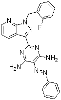 2-[1-[(2-氟苯基)甲基]-1H-吡唑并[3,4-b]吡啶-3-基]-5-(2-苯基二氮雜烯)-4,6-嘧啶二胺結(jié)構(gòu)式_428854-23-3結(jié)構(gòu)式