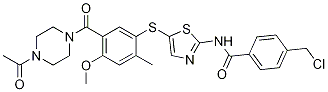 N-(5-(5-(4-乙?；哙?1-羰基)-4-甲氧基-2-甲基苯基硫代)噻唑-2-基)-4-(氯甲基)苯甲酰胺結構式_439578-99-1結構式