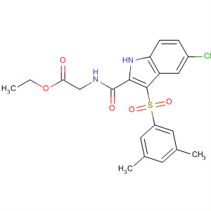 2-[n-[5-氯-3-[(3,5-二甲基苯基)磺?；鵠-1H-吲哚-2-羧酰胺]]乙酸乙酯結(jié)構(gòu)式_473257-55-5結(jié)構(gòu)式