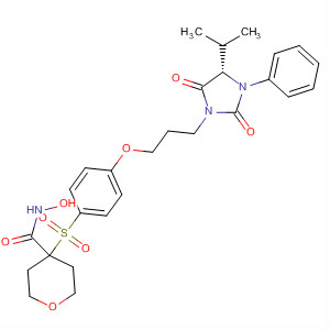 四氫-N-羥基-4-[[4-[3-[(4S)-4-(1-甲基乙基)-2,5-二氧代-3-苯基 -1-咪唑啉基]丙氧基]苯基]磺?；鵠-2H-吡喃-4-羧酰胺結(jié)構(gòu)式_476185-21-4結(jié)構(gòu)式