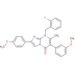 Imidazo[1,2-a]pyrimidin-5(8h)-one, 8-[(2-fluorophenyl)methyl]-6-(3-methoxyphenyl)-2-(4-methoxyphenyl)-7-methyl- Structure,485404-38-4Structure