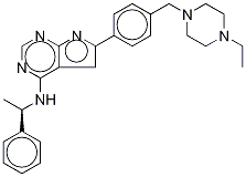 6-[4-[(4-乙基-1-哌嗪)甲基]苯基]-N-[(1R)-1-苯基乙基]-7H-吡咯并[2,3-d]嘧啶-4-胺結(jié)構(gòu)式_497839-62-0結(jié)構(gòu)式