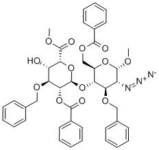 2-氮雜啶-4-O-[2-O-苯甲?；?6-甲基-3-O-(苯基甲基)-α-L-碘吡喃]-2-脫氧-3-O-(苯基甲基)-a-D-吡喃葡萄糖苷-6-苯甲酸甲酯結(jié)構(gòu)式_501089-97-0結(jié)構(gòu)式