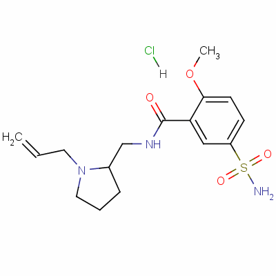 N-[[1-(allyl)-2-pyrrolidinyl ]methyl ]-5-(aminosulphonyl)-2-methoxybenzamide monohydrochloride Structure,51489-21-5Structure