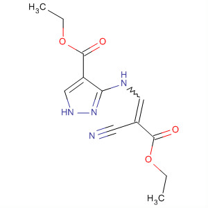 (E)-3-[(2-氰基-3-乙氧基-3-氧代-1-丙烯基)氨基]-1H-吡唑-4-羧酸乙酯結(jié)構(gòu)式_52632-17-4結(jié)構(gòu)式