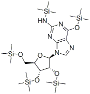 n-(三甲基甲硅烷基)-6-[(三甲基甲硅烷基)氧基]-9-[2,3,5-三s-o-(三甲基甲硅烷基)-beta-d-呋核亞硝脲]-9H-嘌呤-2-胺結(jié)構(gòu)式_53294-38-5結(jié)構(gòu)式