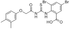 3,5-Dibromo-2-[[[[(3,4-dimethylphenoxy)acetyl ]amino]thioxomethyl ]amino]-benzoic acid Structure,532948-18-8Structure