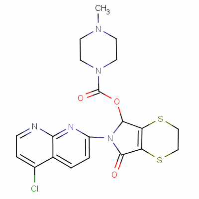 6-(5-氯-1,8-萘啶-2-基)-2,3,6,7-四氫-7-氧代-5H-1,4-二噻英并[2,3-c]吡咯-5-基 4-甲基哌嗪-1-羧酸酯結構式_53788-22-0結構式