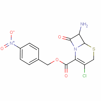 4-硝基芐基 (6R-反式)-7-氨基-3-氯-8-氧代-5-硫雜-1-氮雜雙環(huán)[4.2.0]辛-2-烯-2-羧酸酯結(jié)構(gòu)式_53994-83-5結(jié)構(gòu)式